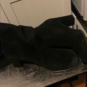 Knee high black heels